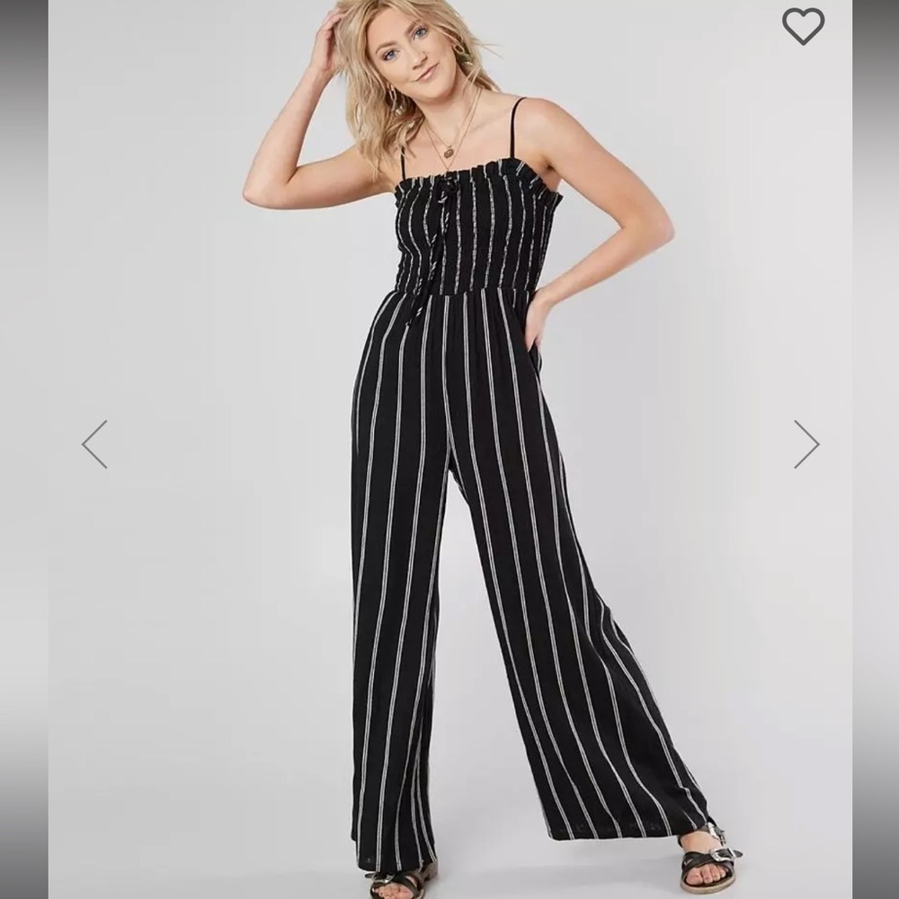 Billabong Wide Leg Striped Jumpsuit